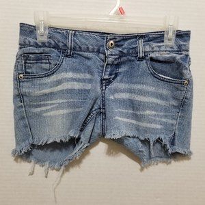 Paris Blues shorts 1 distressed ripped torn grunge denim jean whiskered frayed